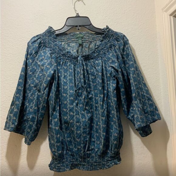 RALPH LAUREN JEANS CO. RALPH LAUREN DENIM 100% COTTON RUSTY BLUE TOP SIZE XL - Picture 4 of 4